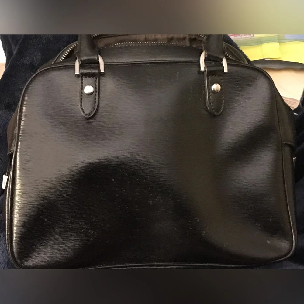 Lauren Ralph Lauren Newbury double zip satchel black. Tote handbag purse